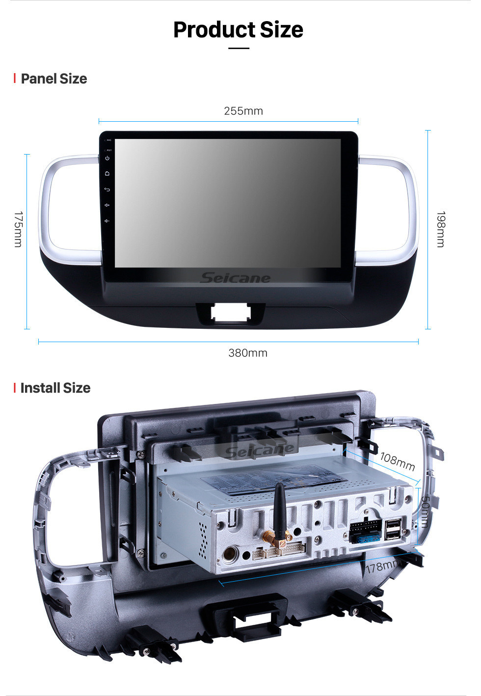 Seicane 10,1-дюймовый Android 11.0 GPS навигационное радио для Hyundai Venue RHD 2019 с сенсорным экраном HD Carplay AUX Поддержка Bluetooth 1080P