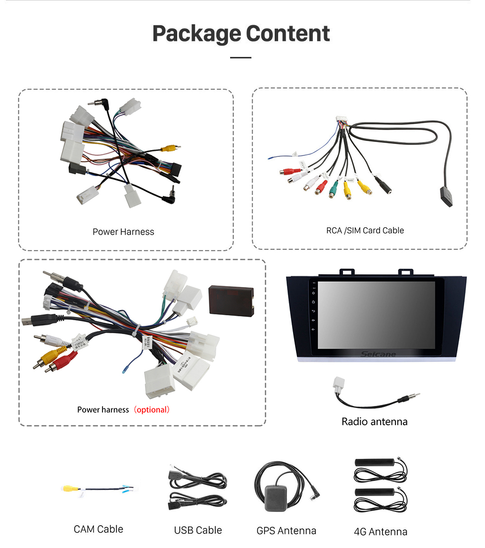 Seicane OEM 9 inch Android 11.0 Radio for 2015-2018 Subaru Legacy Bluetooth HD Touchscreen GPS Navigation Music AUX Carplay support TPMS