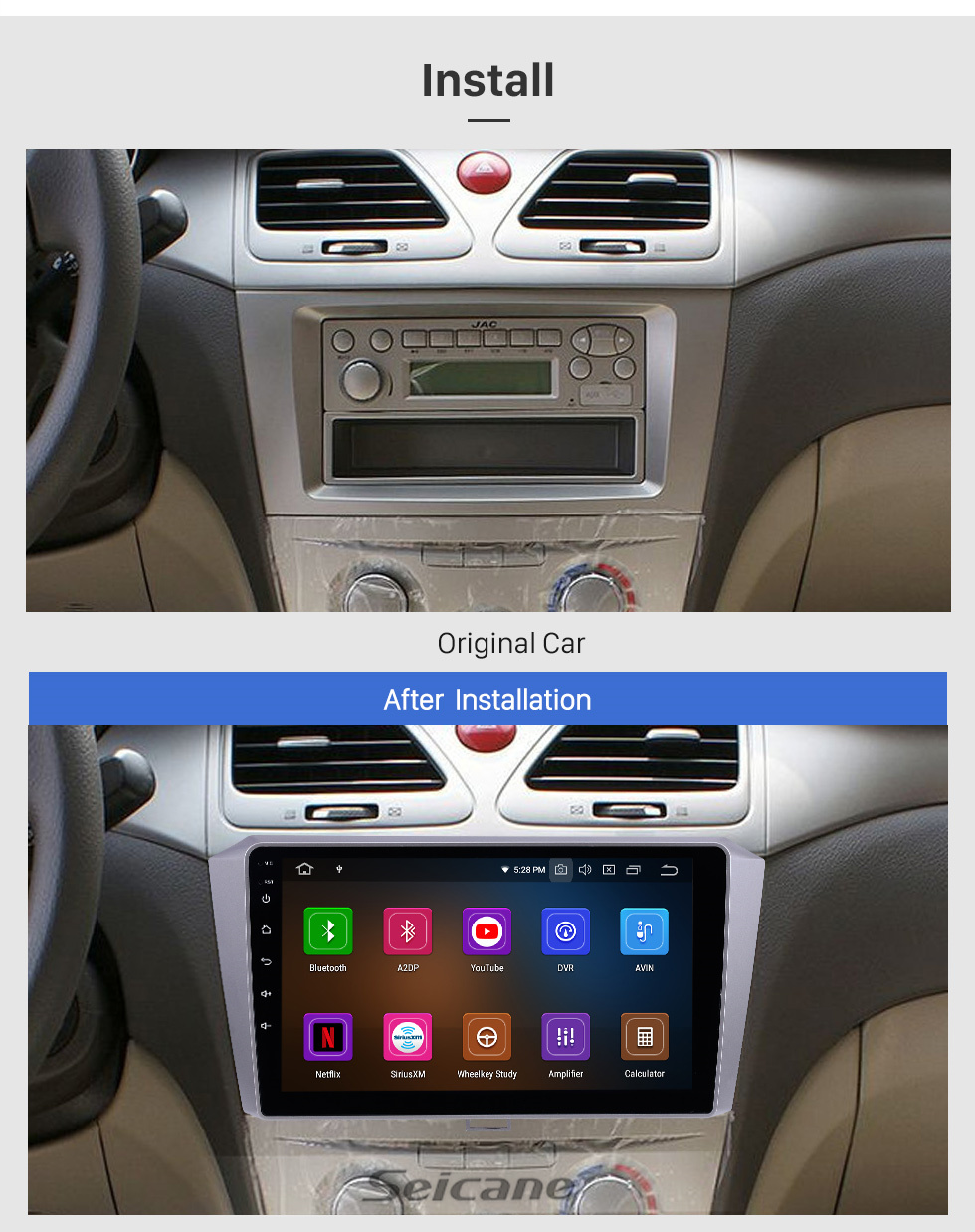 Seicane HD Touchscreen 9 Zoll Android 11.0 Für JAC Heyue A30 Limousine 2010-2013 Radio GPS Navigationssystem Bluetooth Carplay Unterstützung Backup-Kamera Seicane HD Touchscreen 9 Zoll Android 11.0 Für JAC Heyue A30 Limousine 2010-2013 Radio GPS Navigationssystem Bluetooth Carplay Unterstützung Backup-Kamera