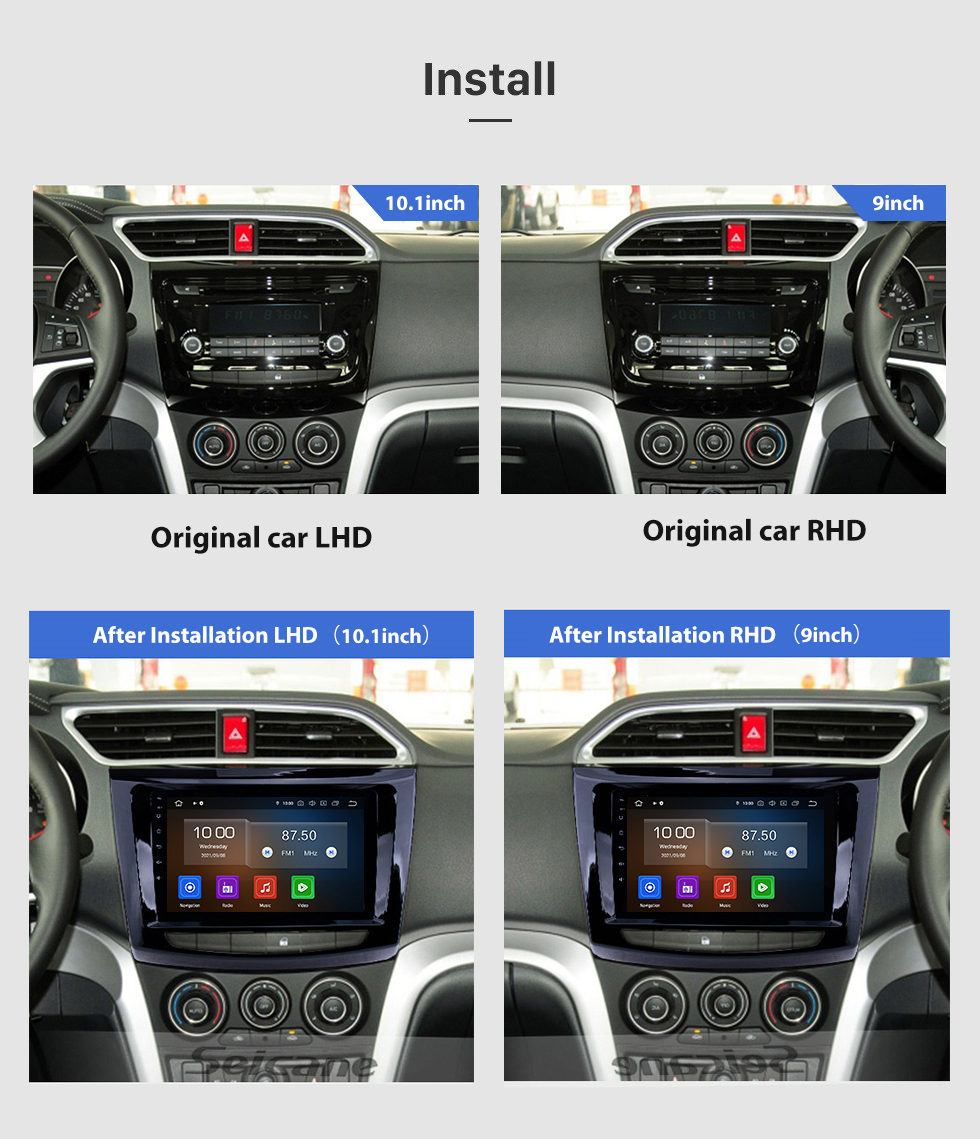 Seicane Pantalla táctil HD 2012-2016 Great Wall Wingle 6 RHD Android 13.0 9 pulgadas Navegación GPS Radio Bluetooth AUX Carplay compatible con DAB + OBD2