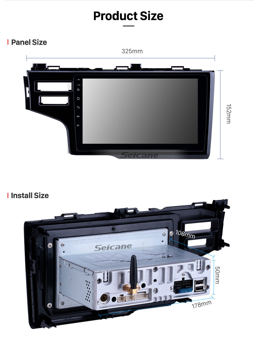 Seicane OEM 9 pulgadas Android 11.0 para 2013-2015 Honda Fit LHD Bluetooth HD Pantalla táctil Navegación GPS Radio Carplay soporte TPMS TV digital