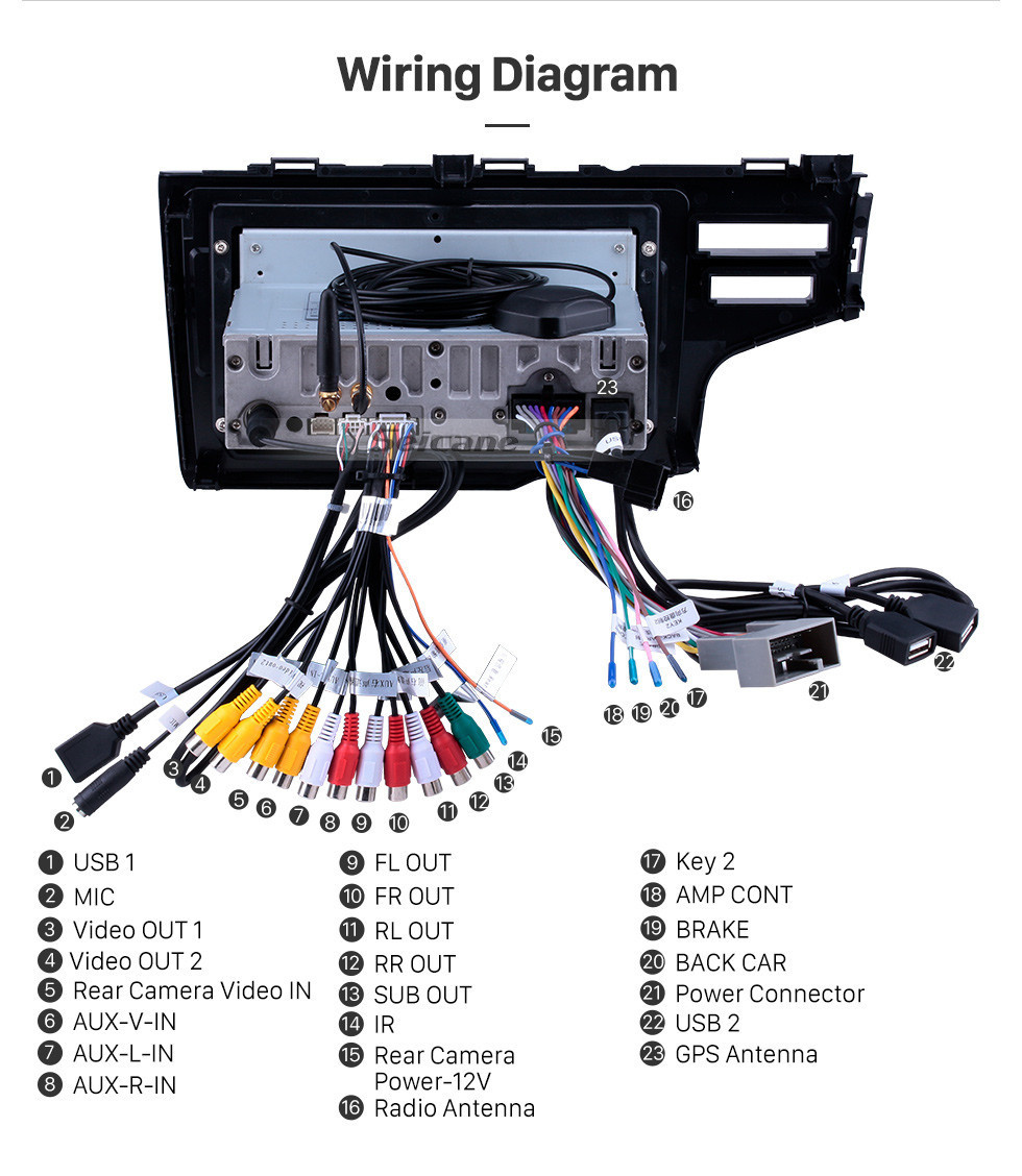 Seicane OEM 9 pulgadas Android 11.0 para 2013-2015 Honda Fit LHD Bluetooth HD Pantalla táctil Navegación GPS Radio Carplay soporte TPMS TV digital