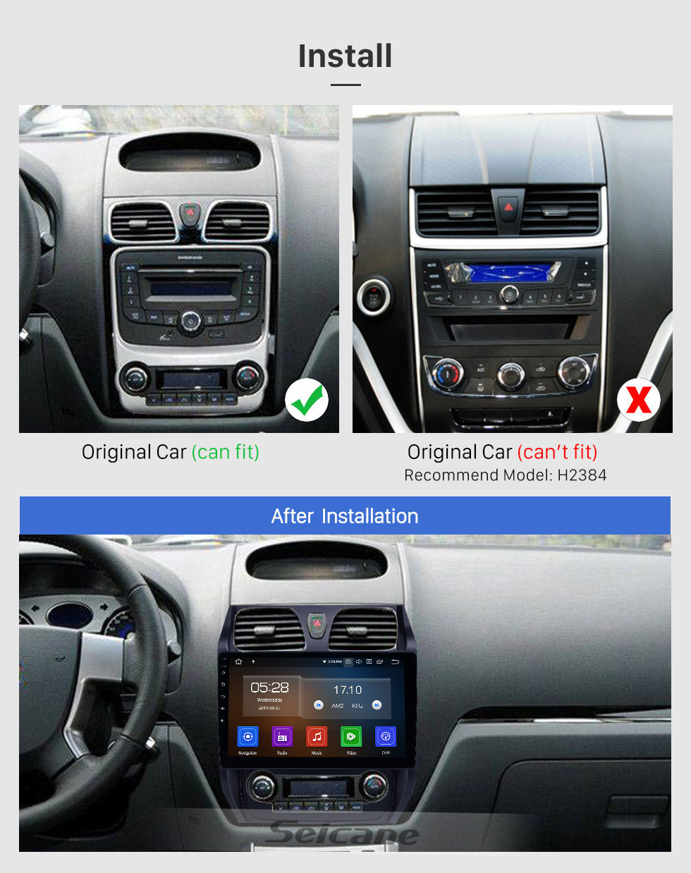 Seicane Radio de navegación GPS Android 11.0 de 10.1 pulgadas para 2012-2013 Geely Emgrand EC7 con pantalla táctil HD Carplay AUX Bluetooth soporte 1080P