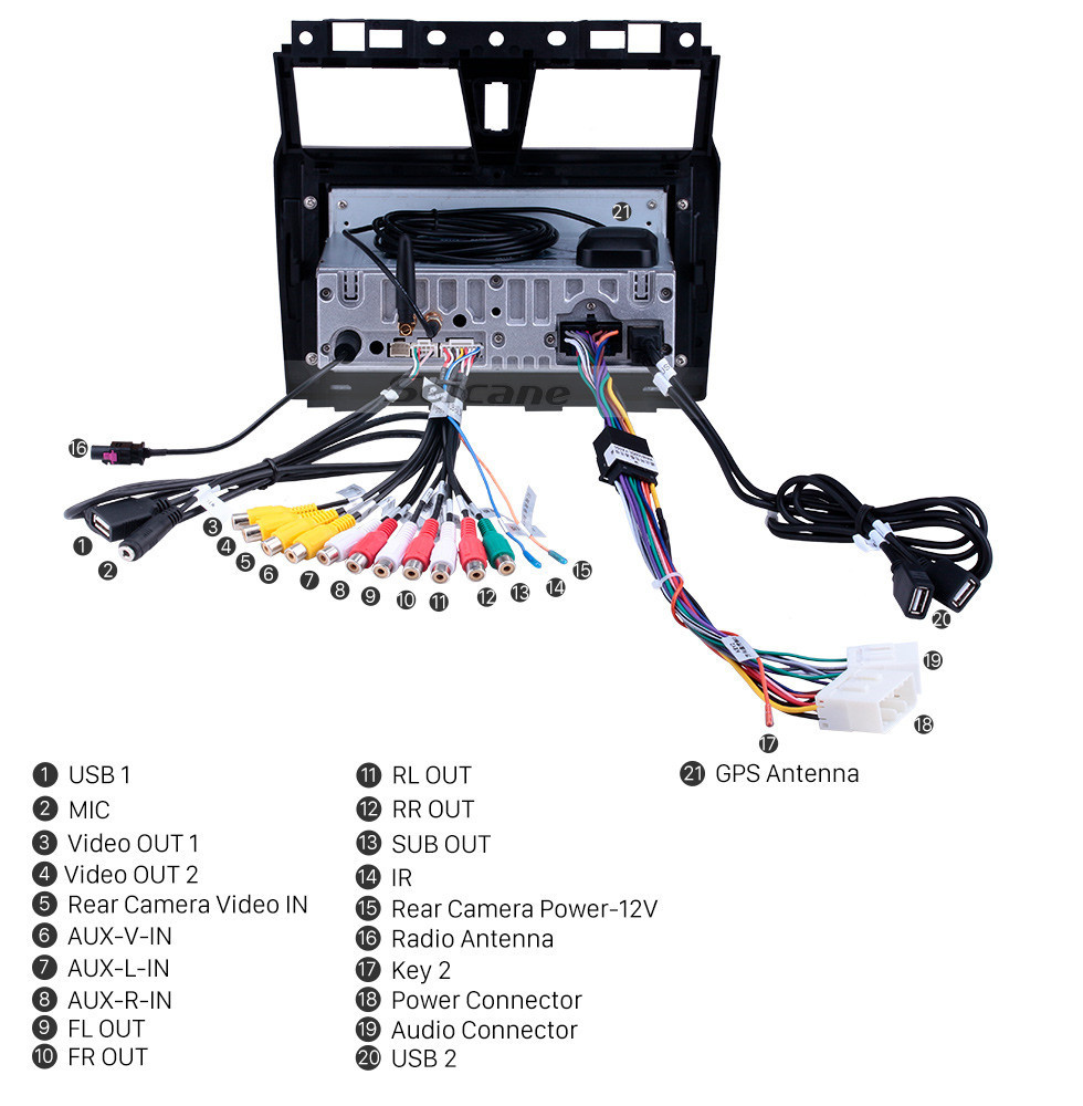 Seicane Pantalla táctil HD 2014-2016 Geely Emgrand EC7 Android 11.0 9 pulgadas Navegación GPS Radio Bluetooth WIFI AUX USB Carplay compatible con DAB + DVR OBD2