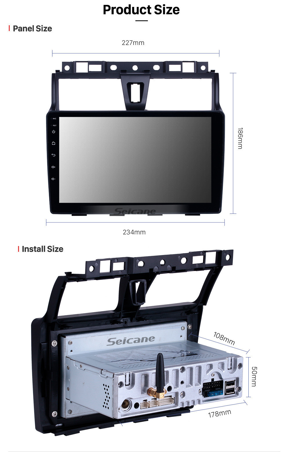 Seicane Pantalla táctil HD 2014-2016 Geely Emgrand EC7 Android 11.0 9 pulgadas Navegación GPS Radio Bluetooth WIFI AUX USB Carplay compatible con DAB + DVR OBD2