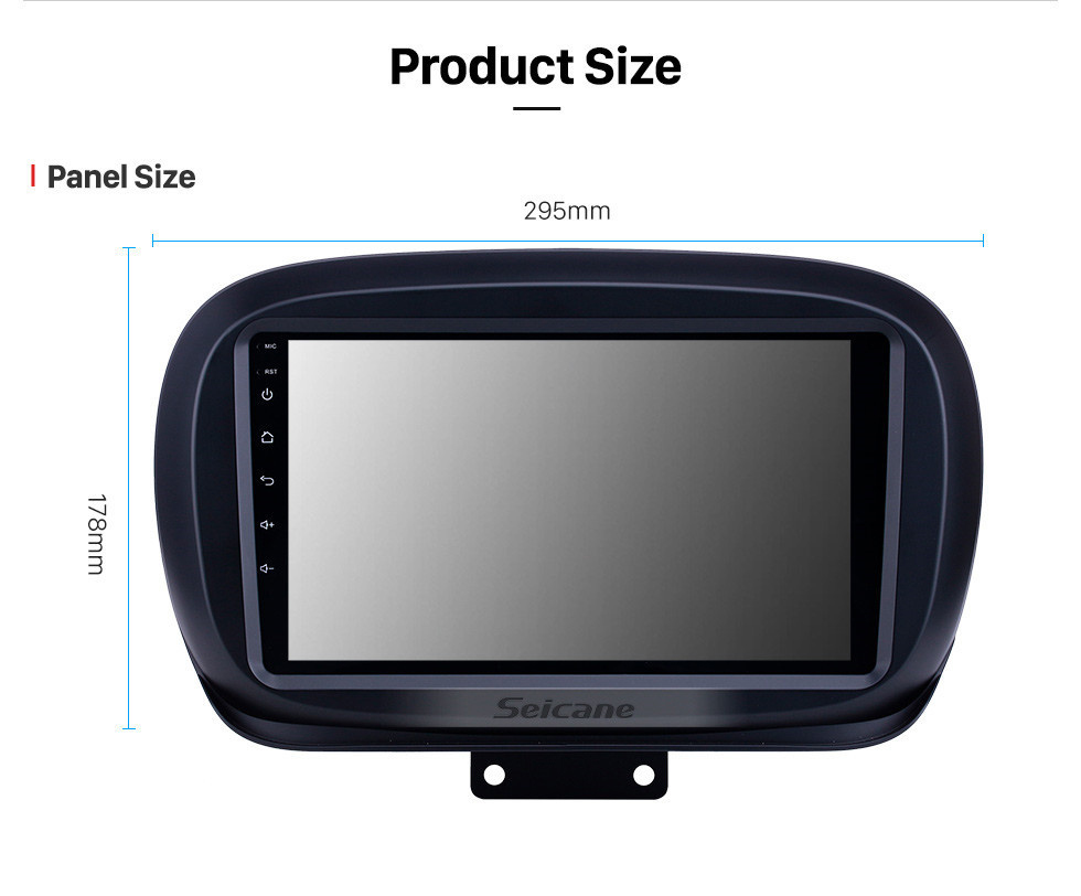 Seicane Pantalla táctil HD 2014-2019 Fiat 500X Android 13.0 9 pulgadas Navegación GPS Radio Bluetooth AUX Carplay soporte Cámara trasera DAB+ OBD2