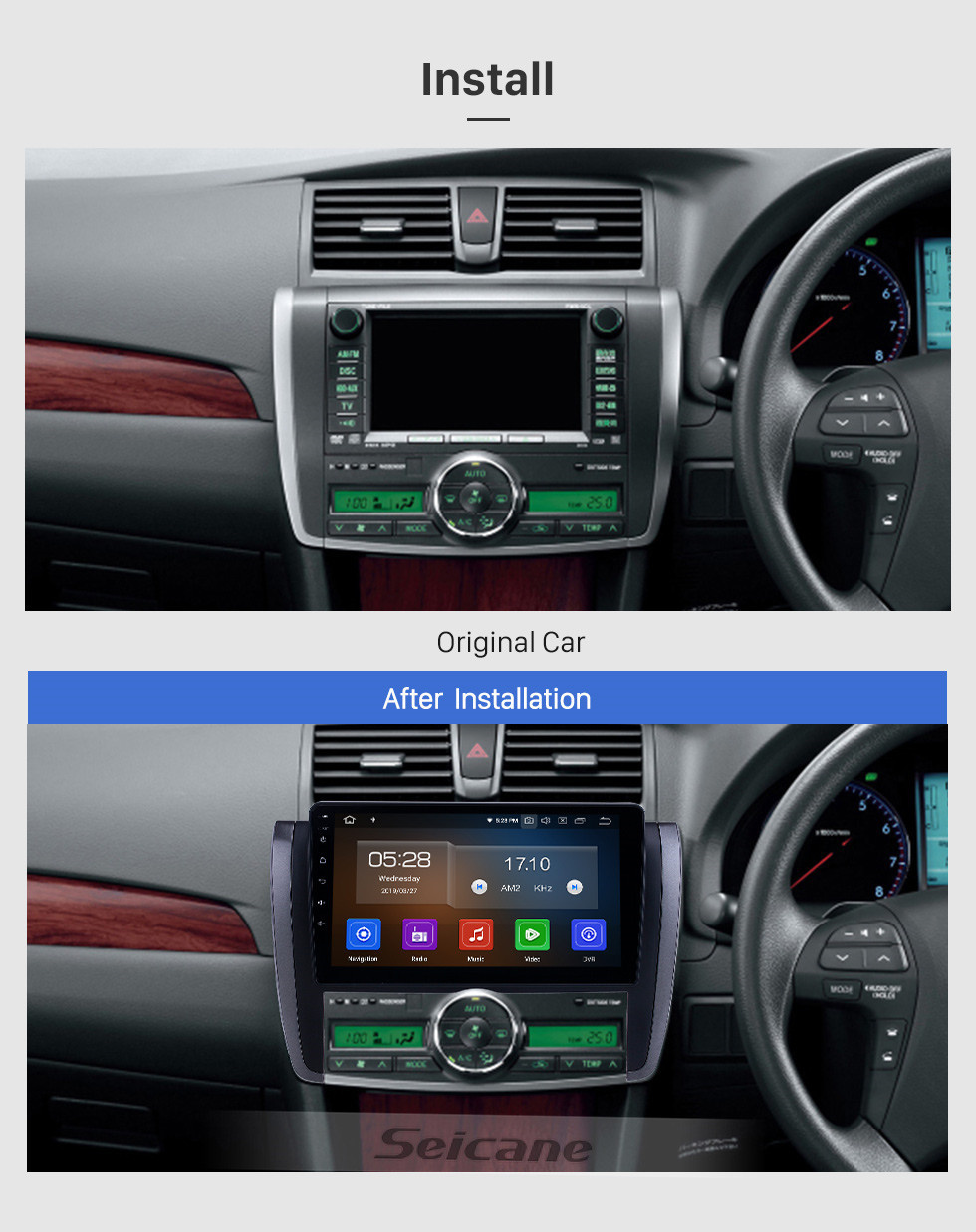 Seicane OEM 9 polegadas Android 11.0 Radio para 2007-2015 Toyota Allion Bluetooth HD Touchscreen Navegação GPS suporte Carplay TPMS