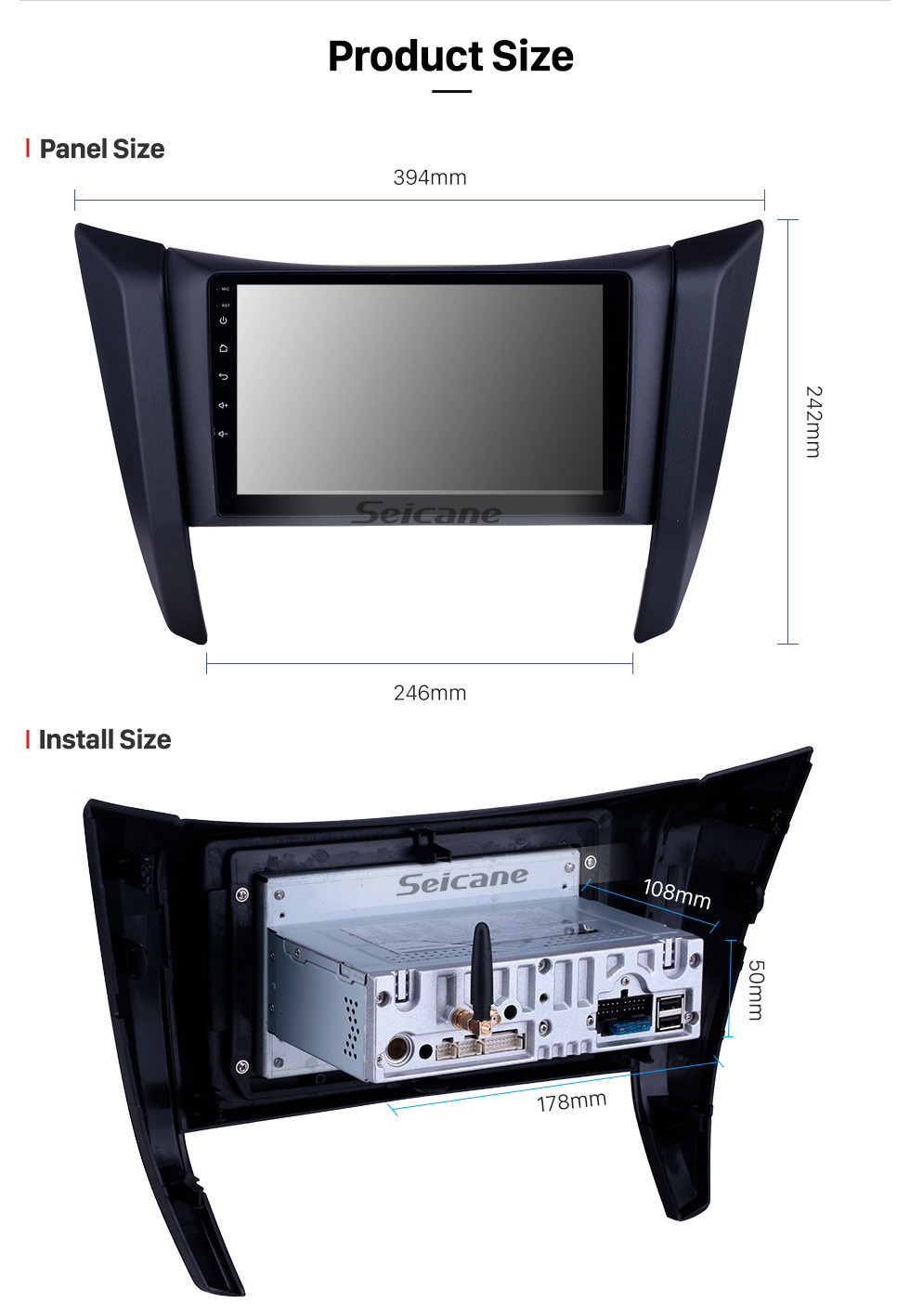 Seicane OEM 9 pulgadas Android 11.0 Radio para 2017-2018 Nissan Navara / NP300 / Frontier Bluetooth HD Pantalla táctil Navegación GPS Carplay support TPMS