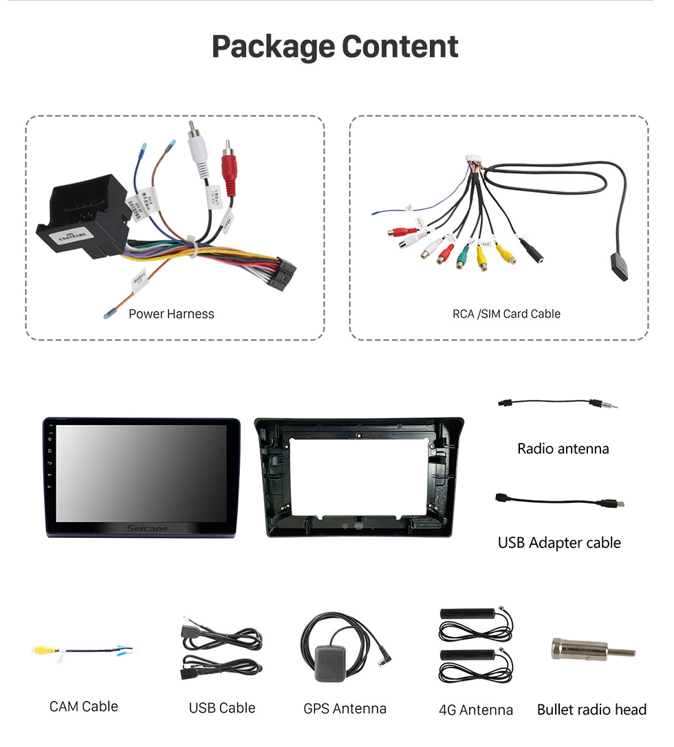 Seicane 10.1 polegada Android 11.0 Rádio para 2009-2019 Ford Novo Trânsito Bluetooth WI-FI HD Touchscreen Navegação GPS Carplay apoio USB TPMS DAB +