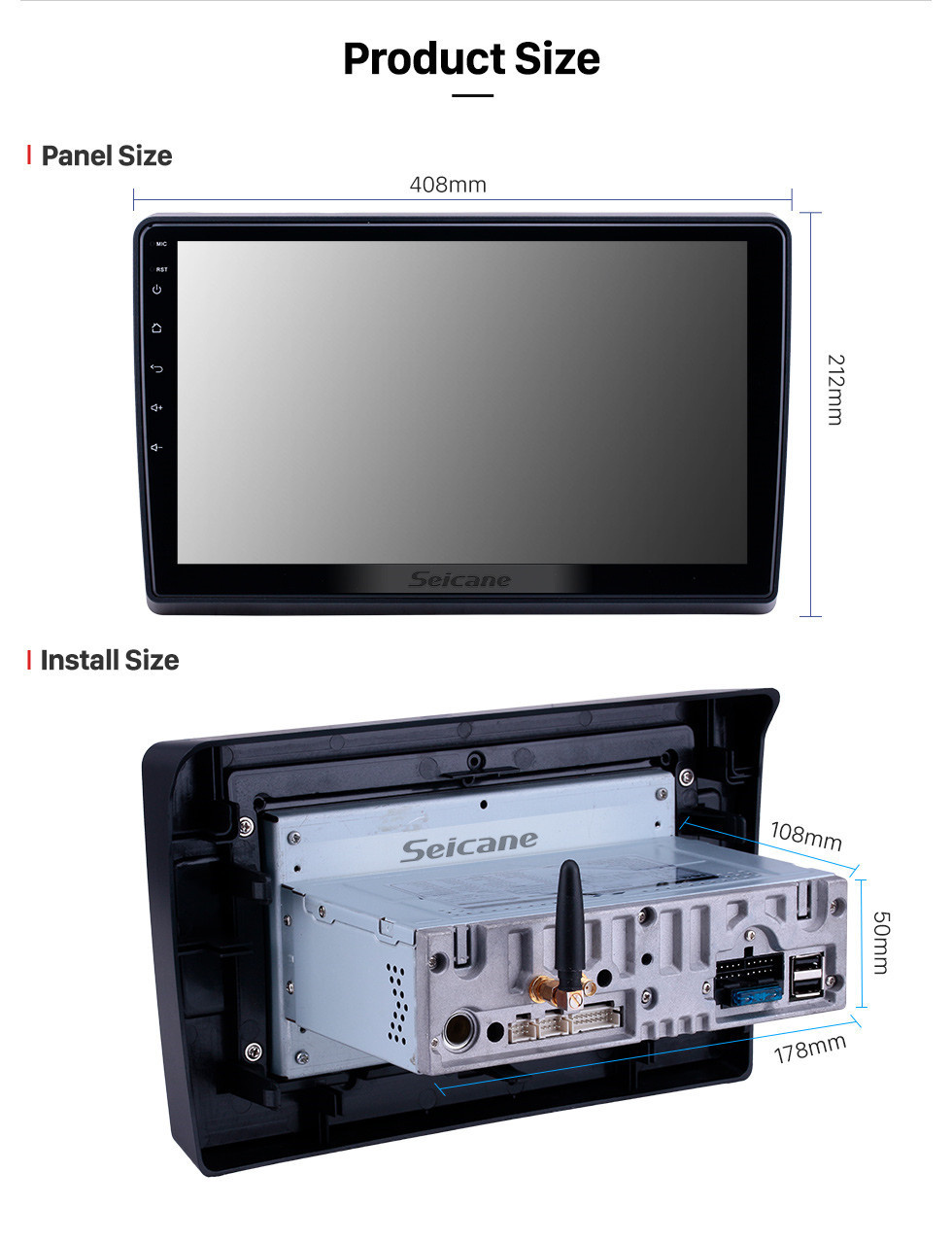 Seicane 10.1 polegada Android 11.0 Rádio para 2009-2019 Ford Novo Trânsito Bluetooth WI-FI HD Touchscreen Navegação GPS Carplay apoio USB TPMS DAB +