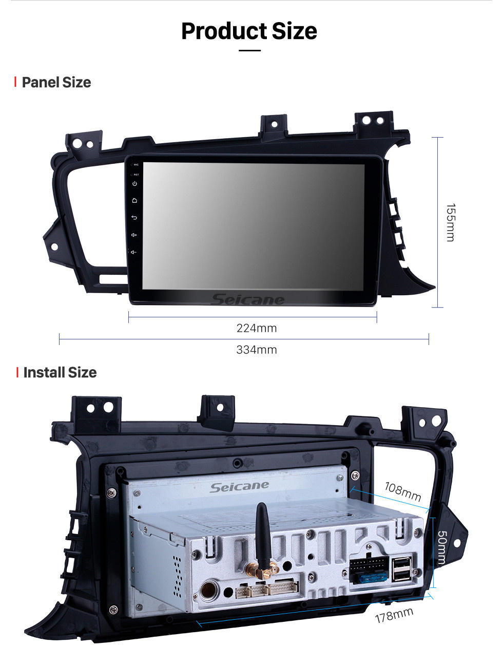 Seicane Android 11.0 9 Zoll GPS Navigationsradio für 2011-2014 Kia K5 RHD mit HD Touchscreen Carplay Bluetooth Unterstützung Digital TV