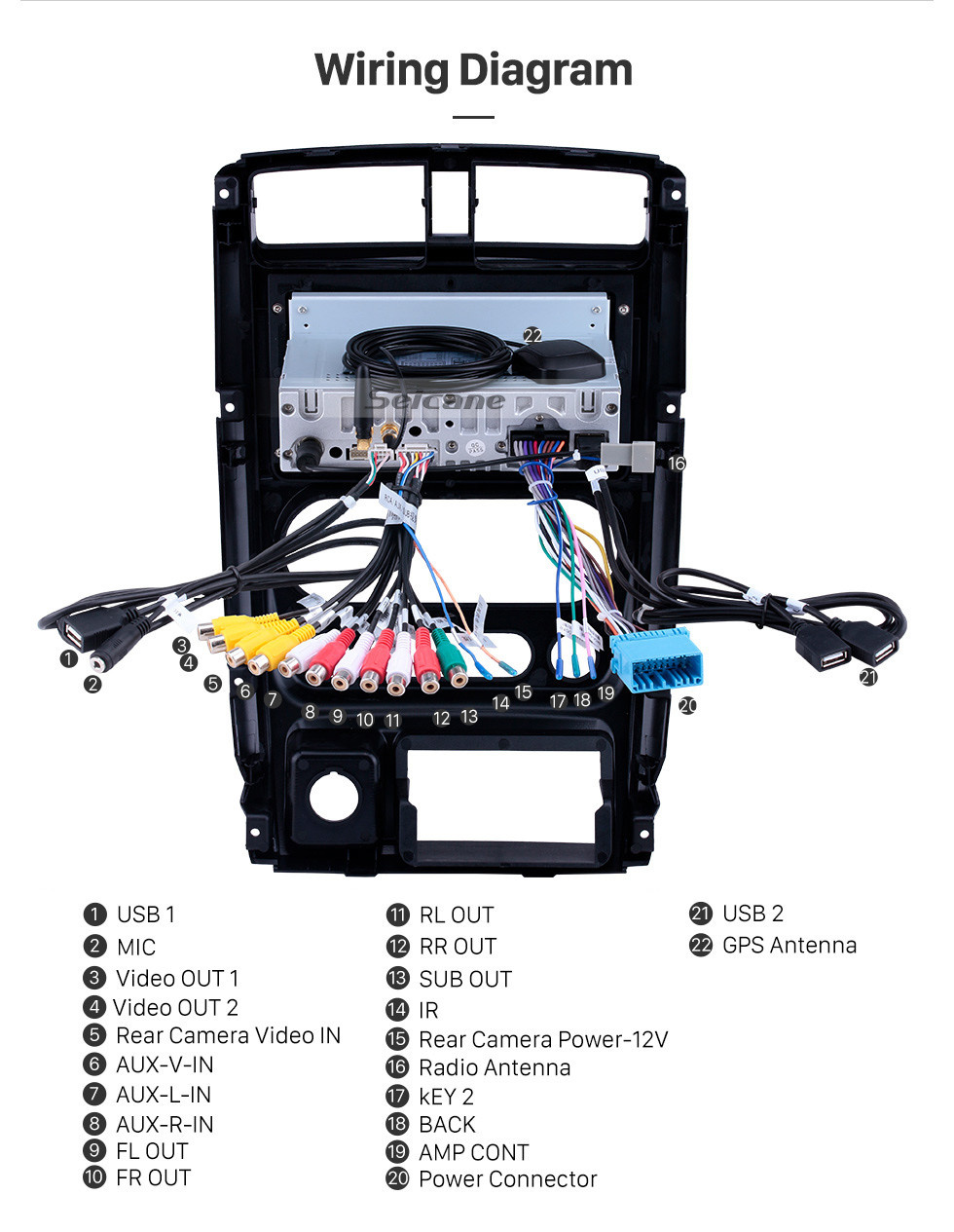 Seicane Android 12.0 2007-2012 Suzuki Jimny 7 pouces HD écran tactile autoradio autoradio unité principale navigation GPS Bluetooth WIFI prise en charge de la musique commande au volant USB OBD2 caméra de recul