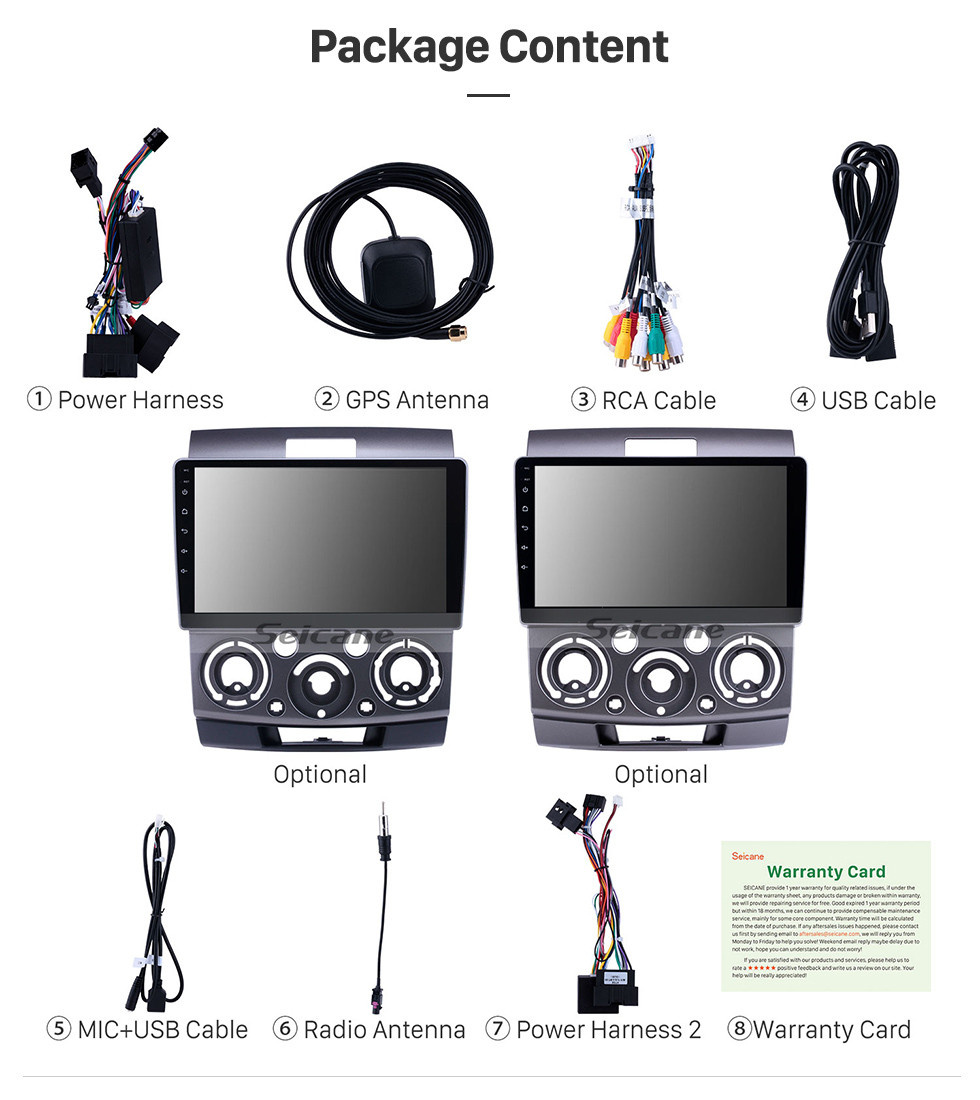 Seicane 2006-2010 Ford Everest / Ranger Mazda BT-50 Android 11.0 9 polegada de Navegação GPS Rádio Bluetooth HD Touchscreen Carplay apoio câmera de Backup