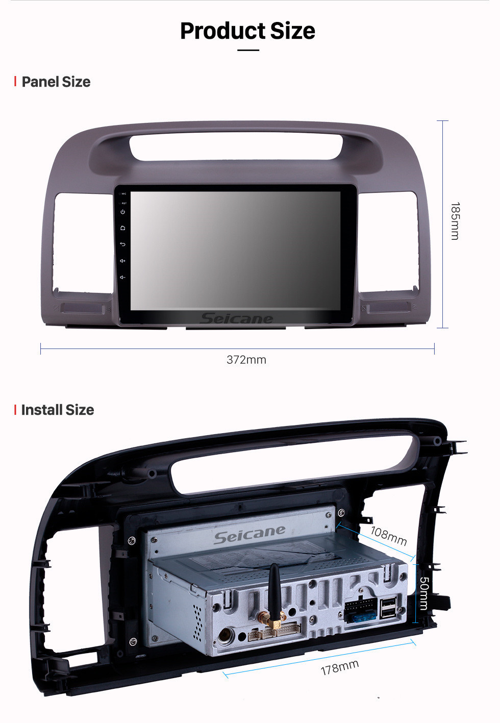 Seicane Android 11.0 Radio de navigation GPS 9 pouces pour Toyota Camry 2000-2003 avec écran tactile HD Prise en charge de Bluetooth par Carplay Télévision numérique