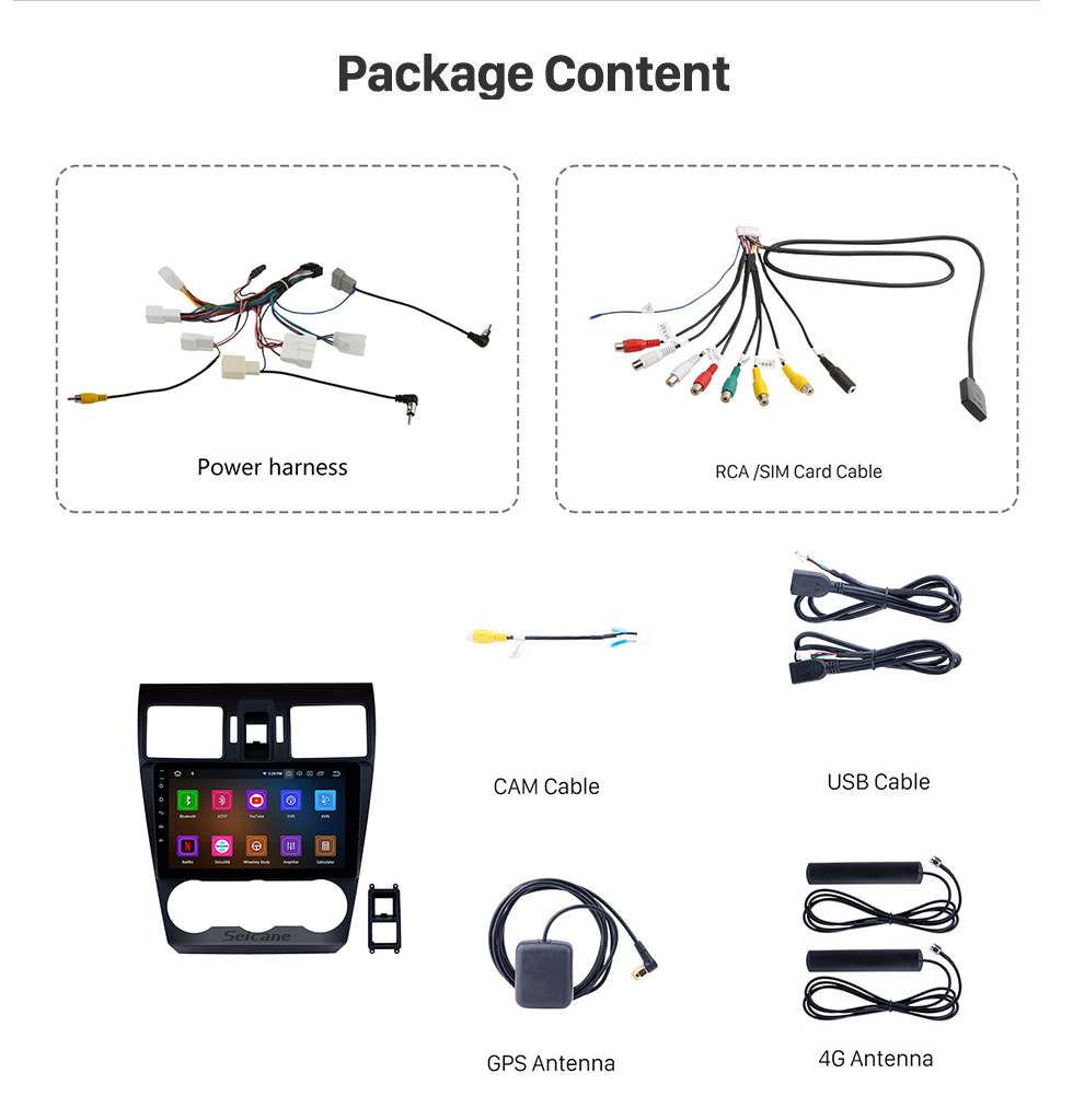 Seicane 9 Inch Android 13.0 for Subaru Forester 2014 2015 2016 Bluetooth Radio GPS Navigation System with Mirror link TPMS OBD DVR Rearview camera TV 4G WIFI
