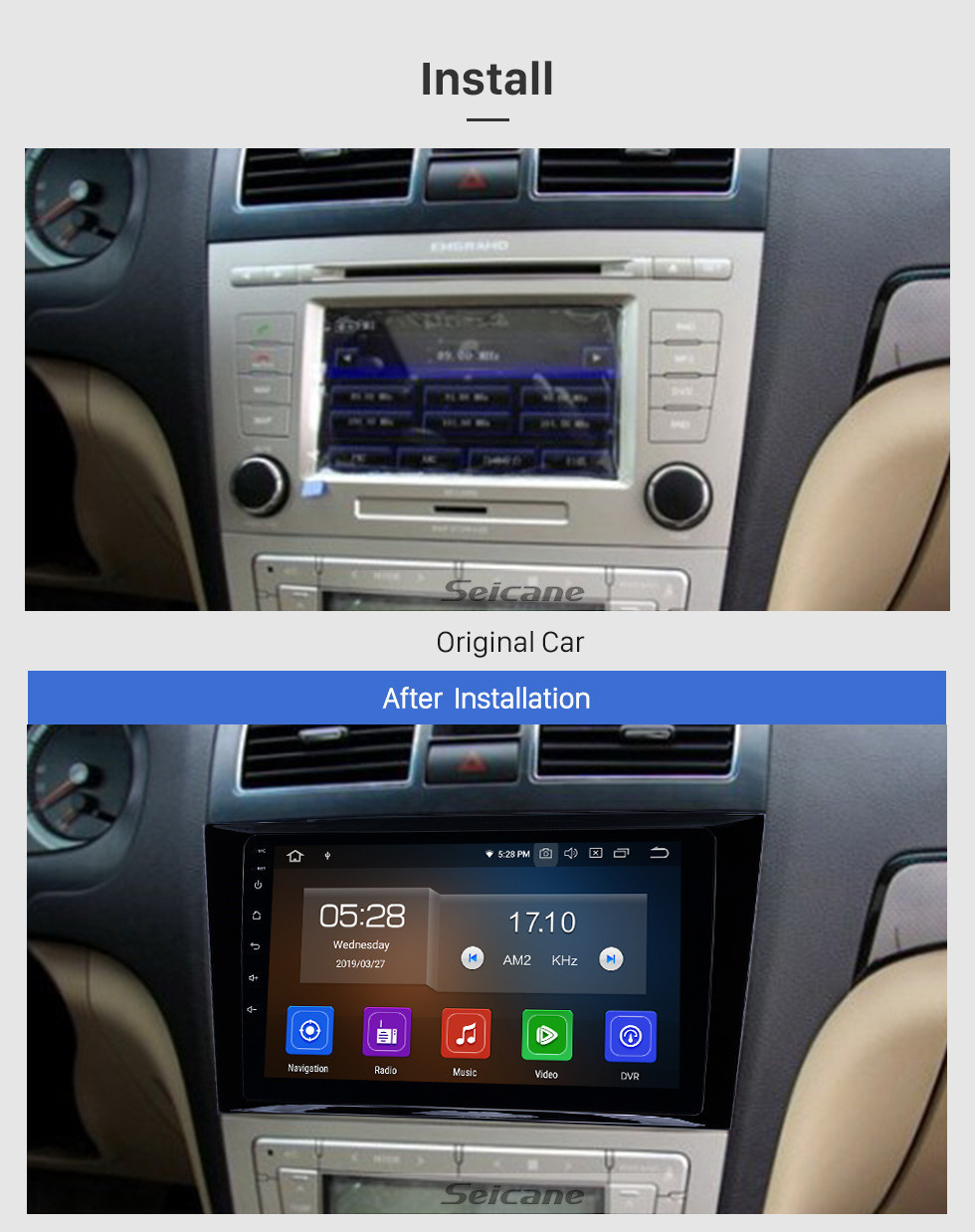 Seicane Android 11.0 9 polegadas GPS Navigation Radio para 2009-2015 Geely Emgrand EC8 com HD Touchscreen Carplay Bluetooth suporte TV Digital