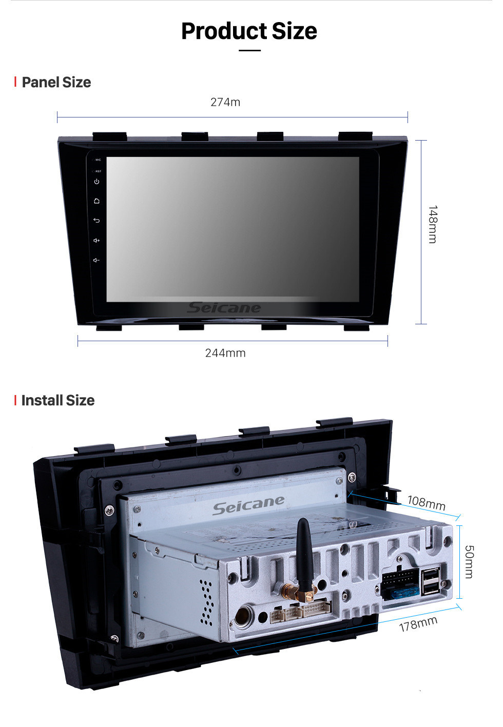 Seicane Android 11.0 Radio de navegación GPS de 9 pulgadas para 2009-2015 Geely Emgrand EC8 con pantalla táctil HD Carplay Bluetooth compatible con TV digital