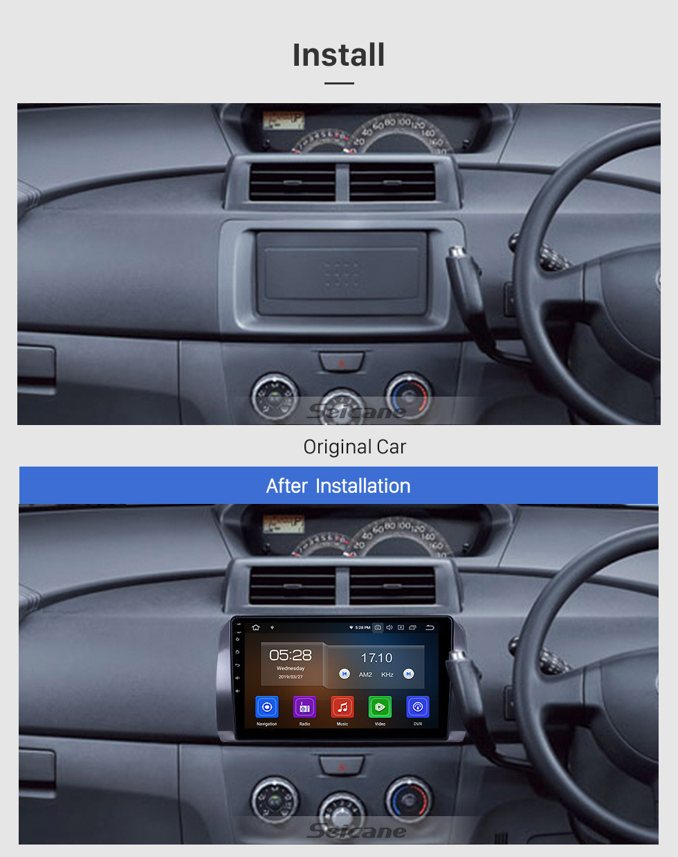 Seicane 10.1 pulgadas 2006 Toyota B6 / 2008 Subaru DEX / 2005 Daihatsu WO Android 11.0 Navegación GPS Radio Bluetooth Pantalla táctil Carplay compatible con Mirror Link