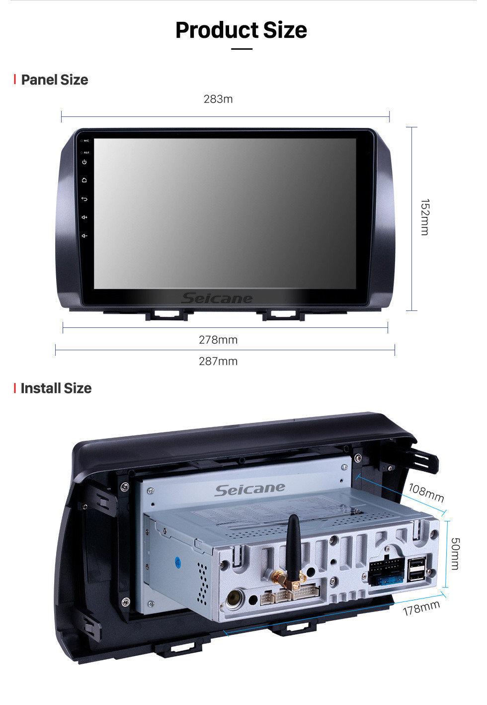 Seicane 10.1 pulgadas 2006 Toyota B6 / 2008 Subaru DEX / 2005 Daihatsu WO Android 11.0 Navegación GPS Radio Bluetooth Pantalla táctil Carplay compatible con Mirror Link