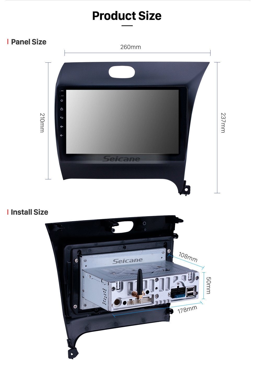 Seicane OEM 9 polegada Android 11.0 Rádio para 2012-2016 Kia K3 RHD Bluetooth HD Touchscreen Navegação GPS Carplay apoio câmera Traseira