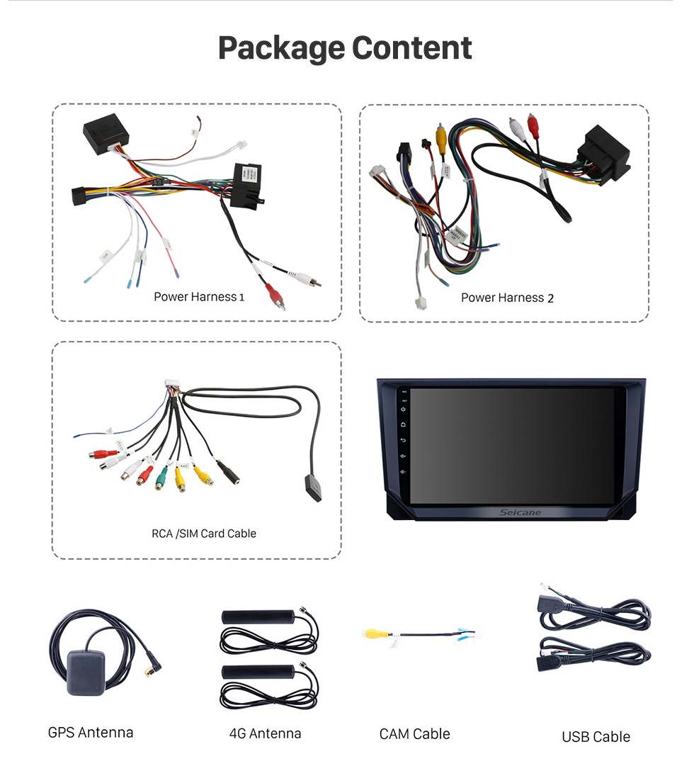 Seicane HD Touchscreen 2018 Seat Ibiza Android 13.0 9 inch GPS Navigation Radio Bluetooth USB WIFI Carplay support DAB+ TPMS OBD2