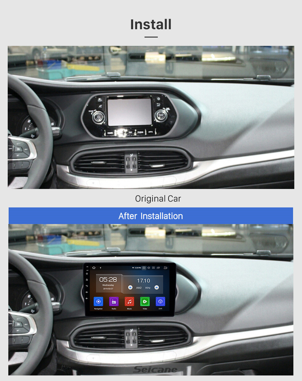 Seicane Radio con navegación GPS Android 11,0 de 9 pulgadas para Fiat EGEA 2015-2018 con pantalla táctil HD Carplay AUX Bluetooth compatible con 1080P