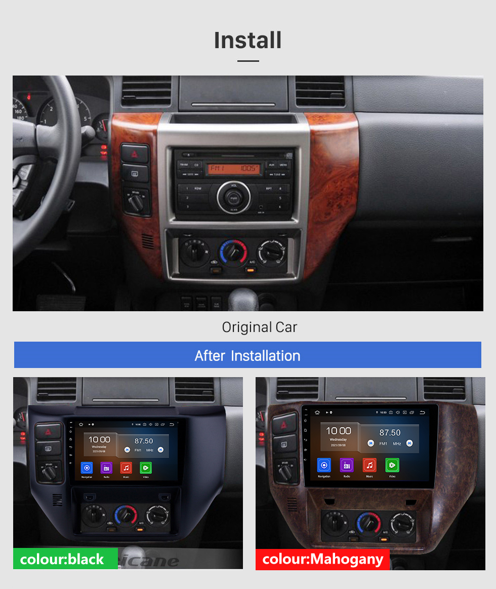 Seicane Rádio OEM Android 12.0 de 9 polegadas para 2011-2015 Nissan Patrol Bluetooth HD Touchscreen Navegação GPS Suporte Carplay Câmera traseira