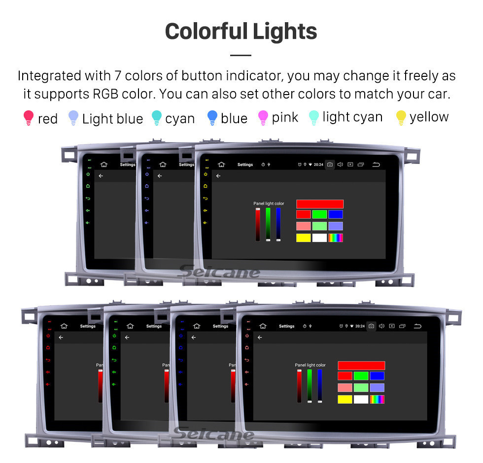 Seicane 10.1 inch 2003-2008 Toyota Land Cruiser 100 Auto A/C Android 12.0 GPS Navigation Radio Bluetooth HD Touchscreen AUX Carplay support Mirror Link