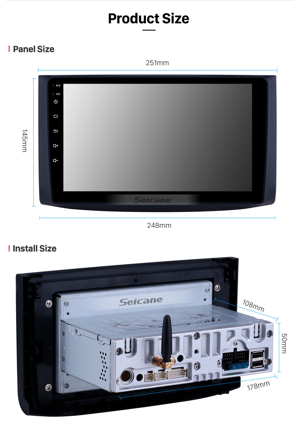 Seicane 9 pouces Android 11.0 Radio de navigation GPS pour 2006-2019 chevy Chevrolet Aveo / Lova / Captiva / Epica / RAVON Nexia R3 / Gentra avec écran tactile HD Prise en charge de Carplay AUX Bluetooth 1080P