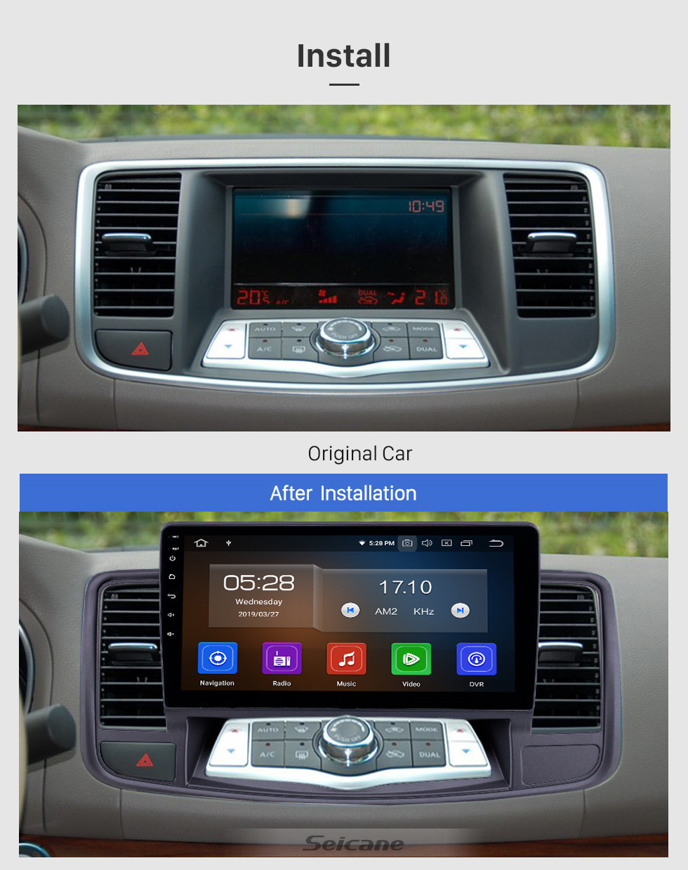 Seicane Radio Android 11.0 de 10.1 pulgadas para Nissan Old Teana Bluetooth HD con pantalla táctil 2009-2013 Navegación GPS Carplay Soporte USB TPMS DAB +