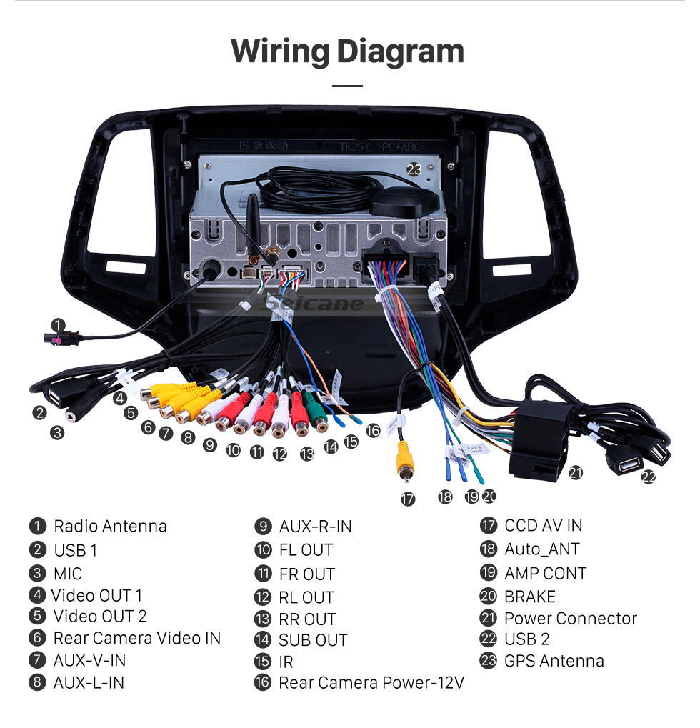 Seicane 9-дюймовый Android 11.0 GPS-навигатор для 2015 Changan EADO с сенсорным экраном HD Carplay AUX Поддержка Bluetooth 1080P