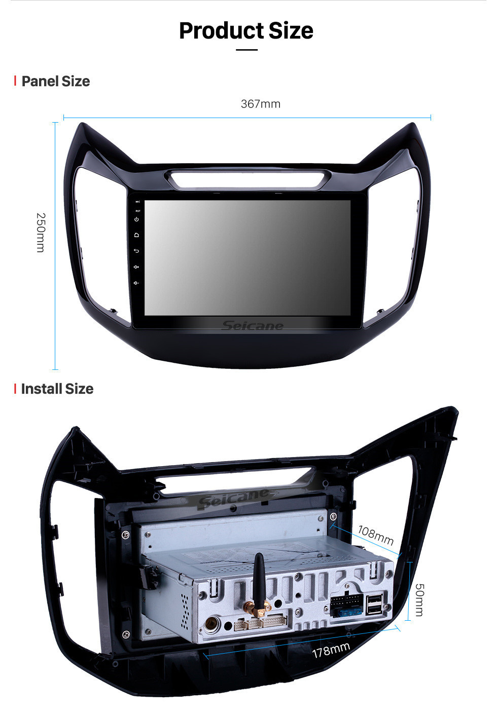 Seicane Oem 9 polegadas Android 11.0 Rádio para 2017 Changan EADO Bluetooth HD Touchscreen Navegação GPS Carplay apoio câmera Retrovisor TPMS