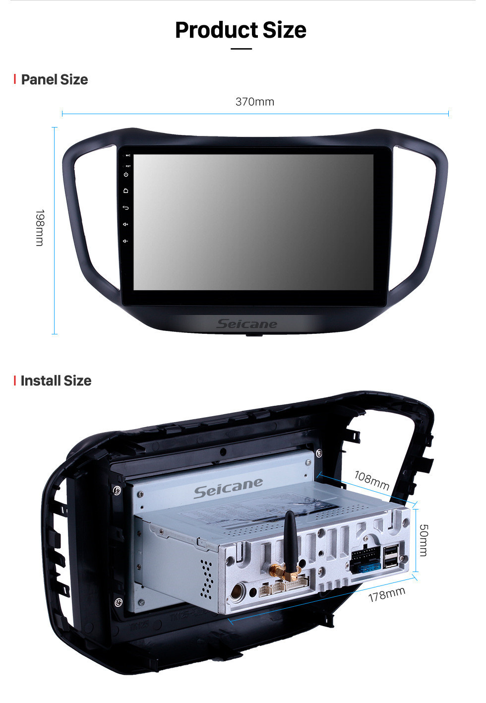 Seicane 10.1 pulgadas HD Pantalla táctil 2014-2017 Chery Tiggo 5 Android 13.0 Navegación GPS Radio Bluetooth WIFI Carplay ayuda TPMS OBD2