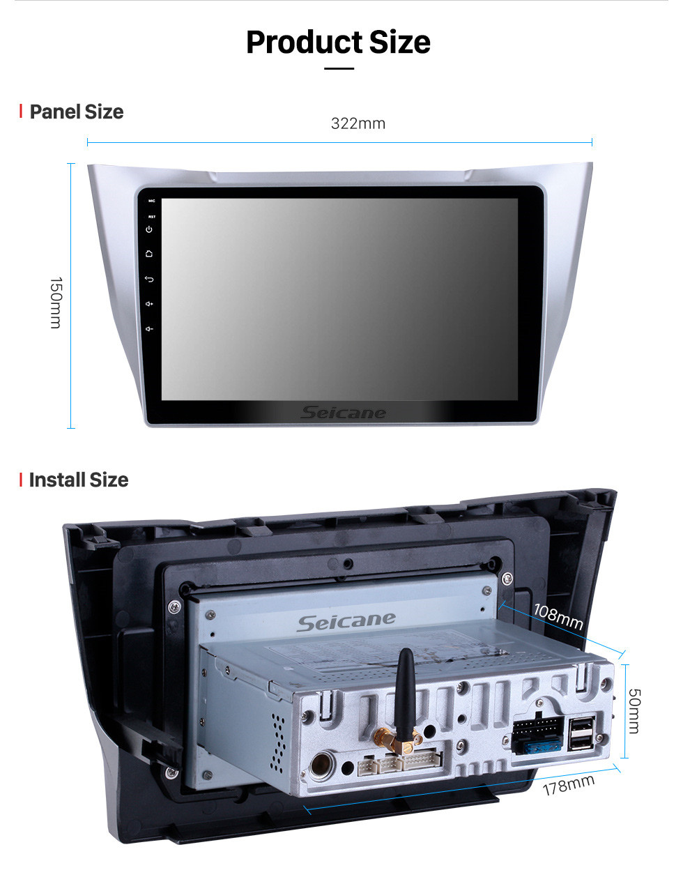 Seicane OEM 10,1 pouces Android 11.0 Radio pour 2003-2010 Lexus RX300 RX330 RX350 Bluetooth HD à écran tactile Navigation GPS AUX Carplay soutien TPMS