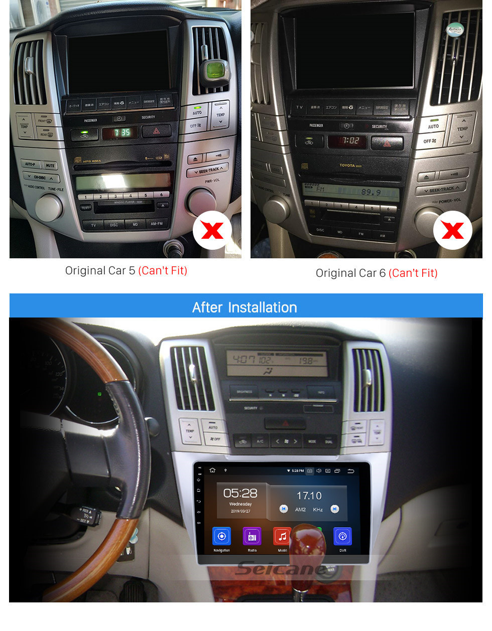 Seicane OEM 10.1 pulgadas Android 11.0 Radio para 2003-2010 Lexus RX300 RX330 RX350 Bluetooth HD Pantalla táctil Navegación GPS AUX Carplay soporte TPMS