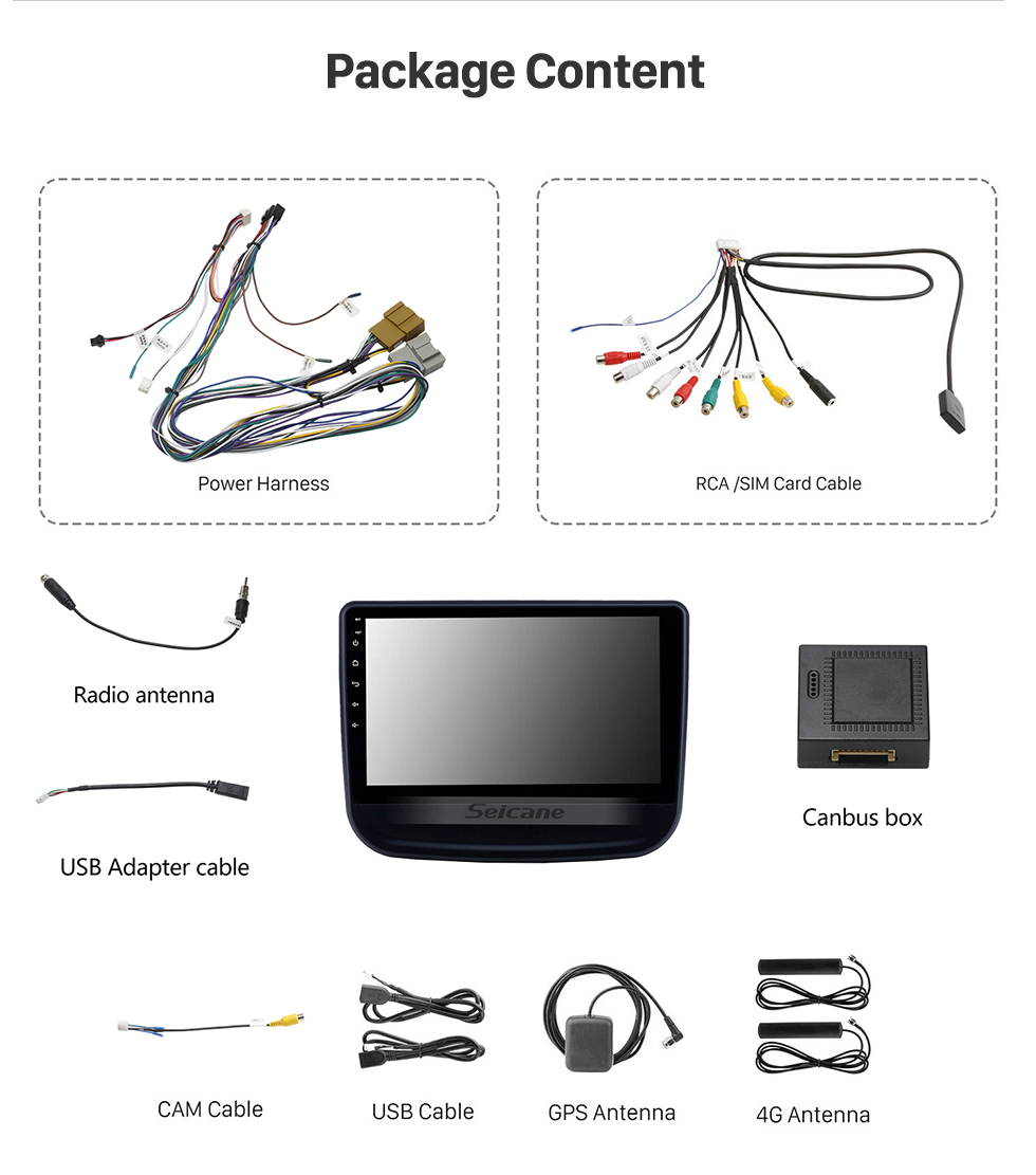 Seicane 9 inch 2016-2018 chevy Chevrolet Equinox Android 11.0 GPS Navigation Radio Bluetooth HD Touchscreen Carplay support Mirror Link