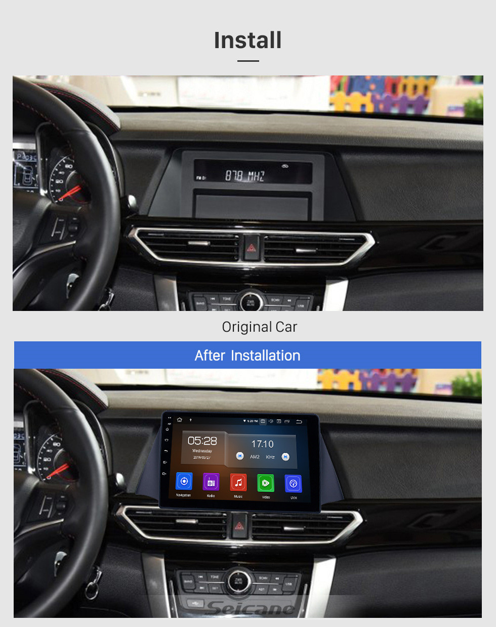 Seicane Android 11.0 9-дюймовый GPS-навигатор для 2015 Zotye Domy x5 с сенсорным экраном HD Carplay USB Bluetooth поддержка DVR DAB +