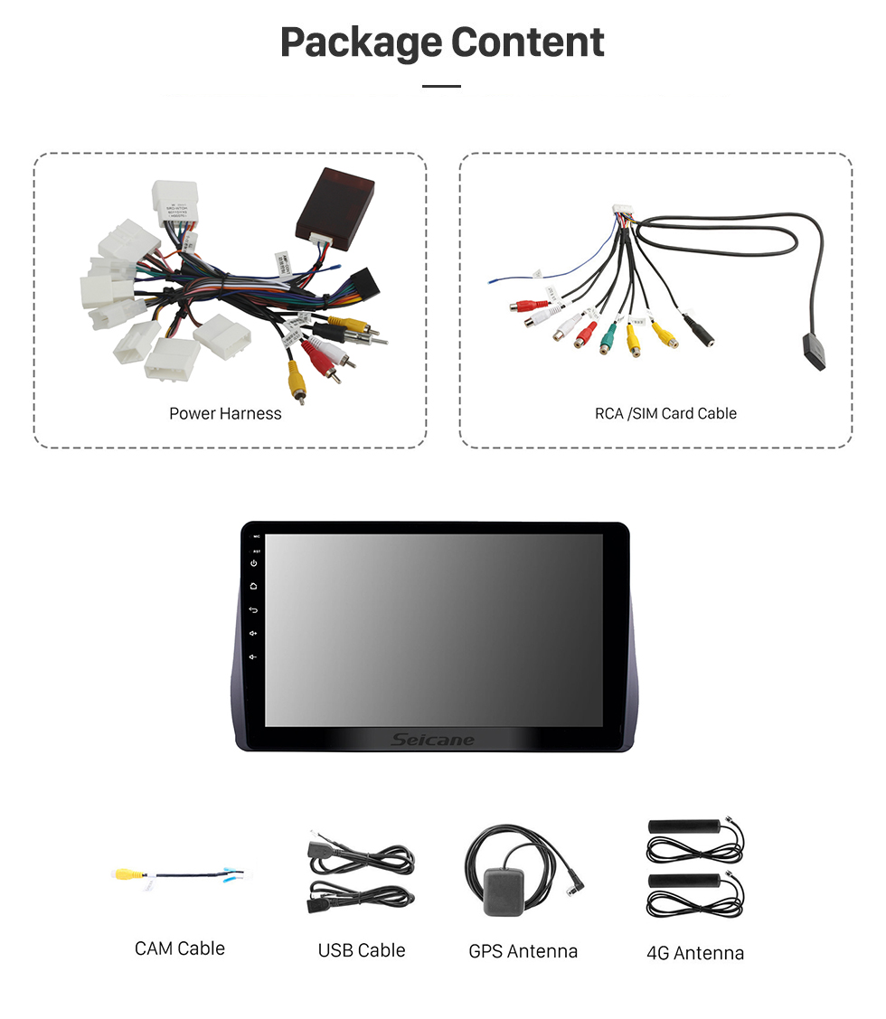 Seicane 10.1 polegadas Android 11.0 Rádio para 2009-2012 Toyota Desejo Bluetooth HD Touchscreen Navegação GPS Carplay apoio USB TPMS DAB +