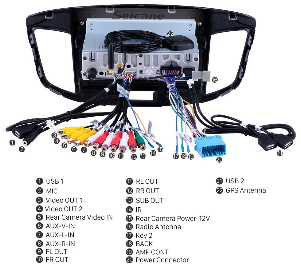 Seicane Radio de navegación GPS Android 11.0 de 9 pulgadas para Suzuki Wagon 2015 con pantalla táctil de alta definición Carplay AUX Bluetooth compatible con 1080P