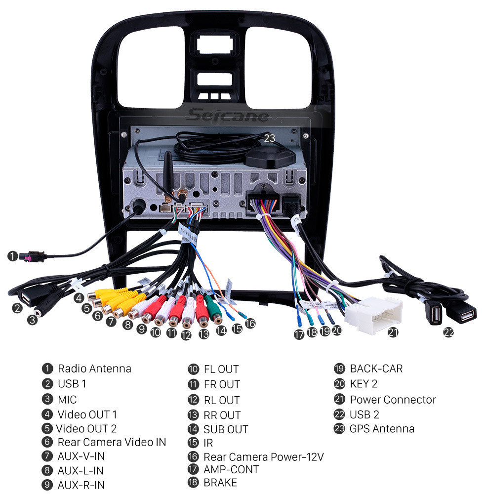 Seicane OEM 9 pulgadas Android 11.0 Radio para 2003-2009 Hyundai Sonata Bluetooth HD con pantalla táctil Navegación GPS Soporte para cámara de vista trasera de Carplay