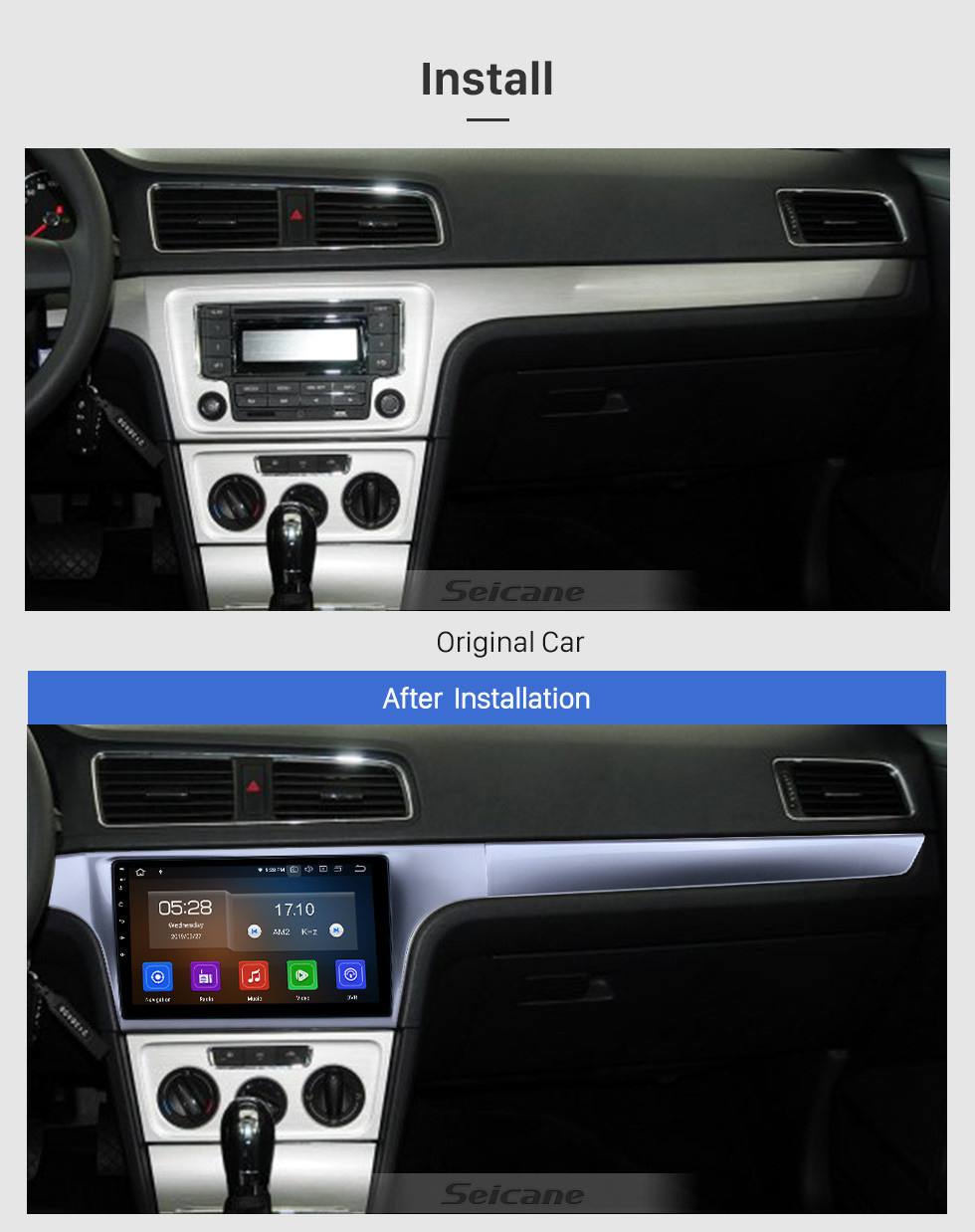 Seicane Radio Android 11.0 de 10.1 pulgadas para 2012-2015 VW Volkswagen Lavida Bluetooth Pantalla táctil Navegación GPS Soporte de Carplay USB TPMS DAB + DVR