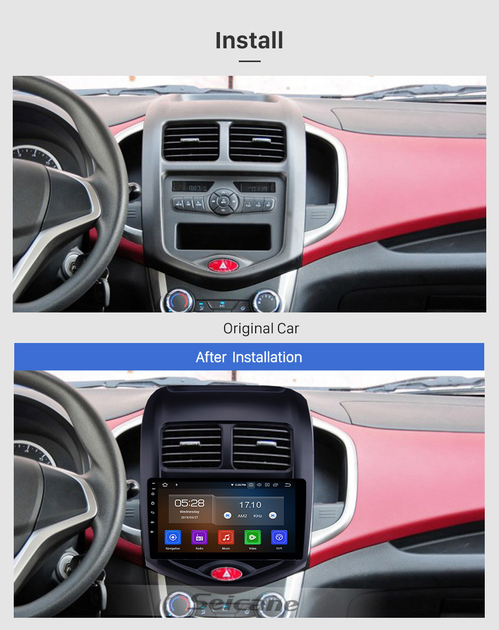 Seicane 2014-2018 Changan Benni Android 11.0 9 polegada Navegação GPS Rádio Bluetooth HD Touchscreen USB Carplay suporte TPMS DAB + 1080 P