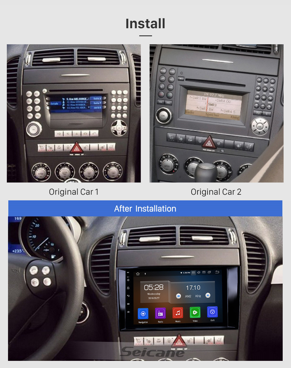 Seicane Android 12.0 pour 2000-2011 Mercedes-Benz CLS-Class Radio Système de navigation GPS 8 pouces avec Bluetooth HD Touchscreen Carplay support SWC