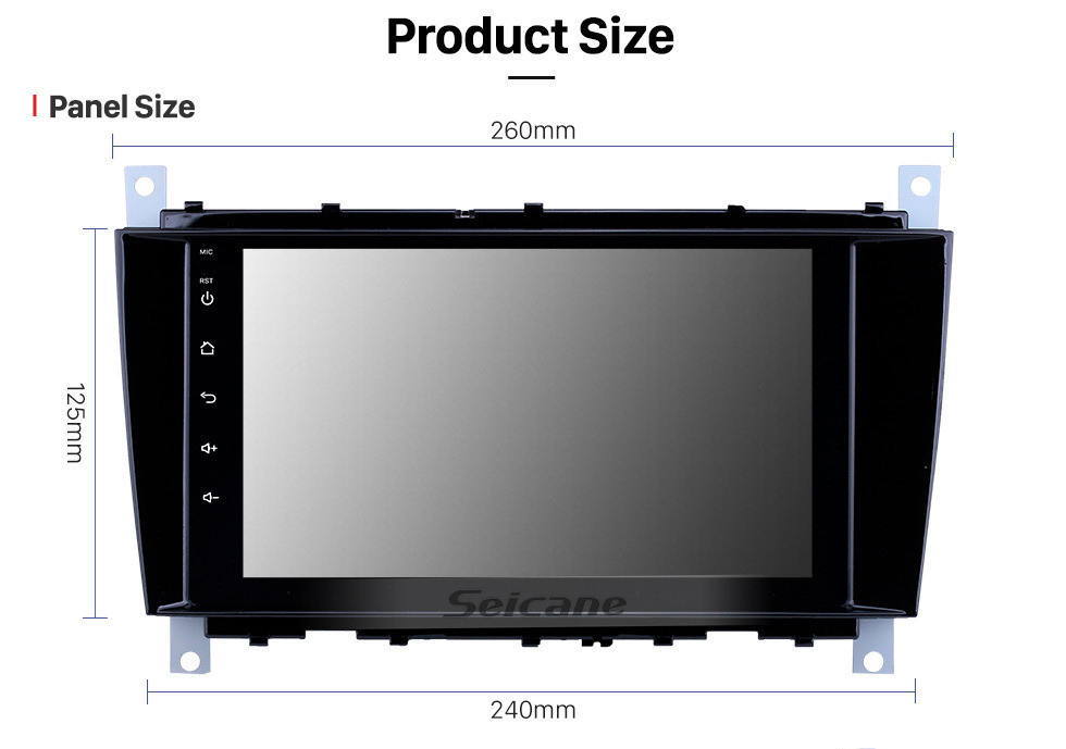 Seicane Android 12.0 Autoradio DVD GPS Système pour 2004-2007 Mercedes Benz Classe C W203 C180 C200 C220 C230 avec 3G WiFi AM FM Radio Bluetooth Lien Miroir OBD2 AUX DVR