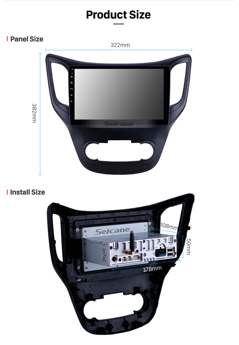 Seicane Radio Android 12.0 de 10.1 pulgadas para 2012-2016 Changan CS35 Bluetooth HD Pantalla táctil Navegación GPS Carplay Soporte USB OBD2 Cámara de respaldo