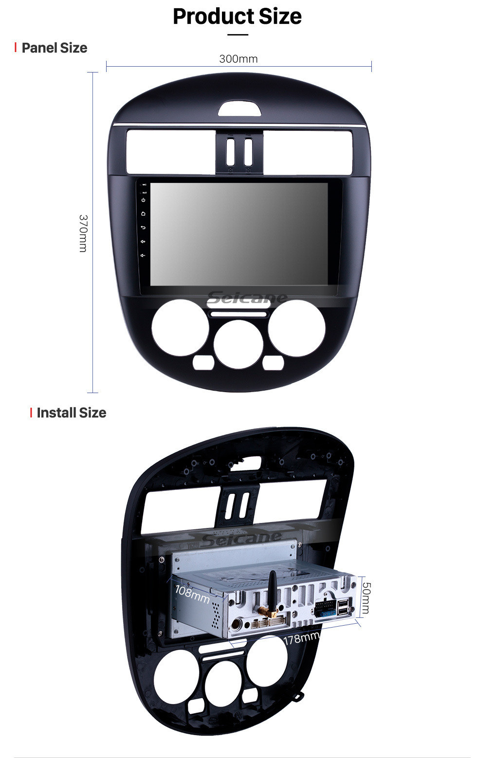 Seicane OEM 9 polegada Android 11.0 Rádio para 2011-2014 Nissan Tiida Manual A / C Versão Baixa Bluetooth HD Touchscreen Navegação GPS suporte Carplay Retrovisor câmera