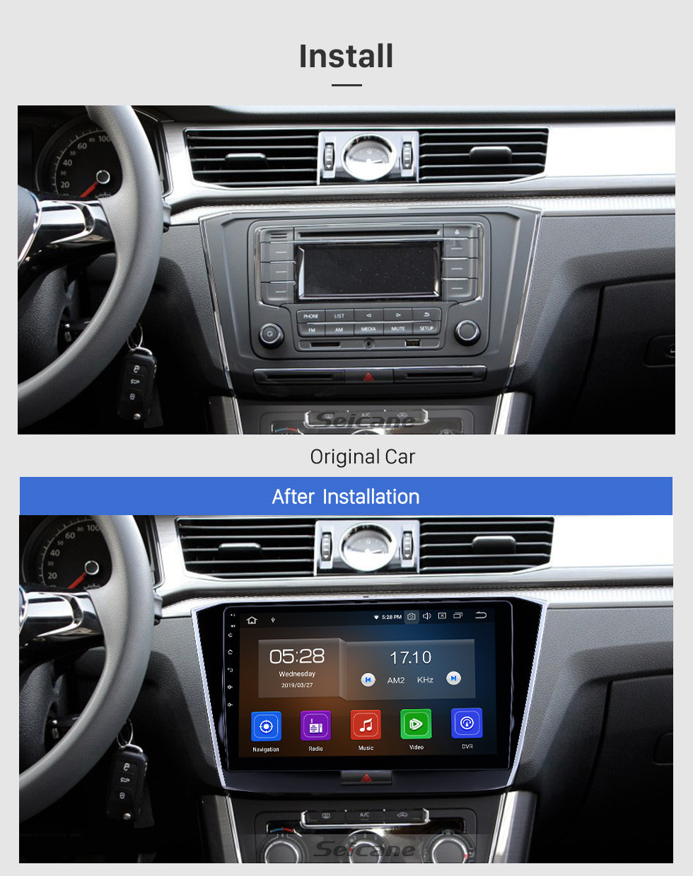 Seicane 10.1 polegada Android 11.0 Rádio para 2016-2018 Volkswagen Passat Bluetooth HD Touchscreen Navegação GPS Carplay apoio USB OBD2 câmera de Backup