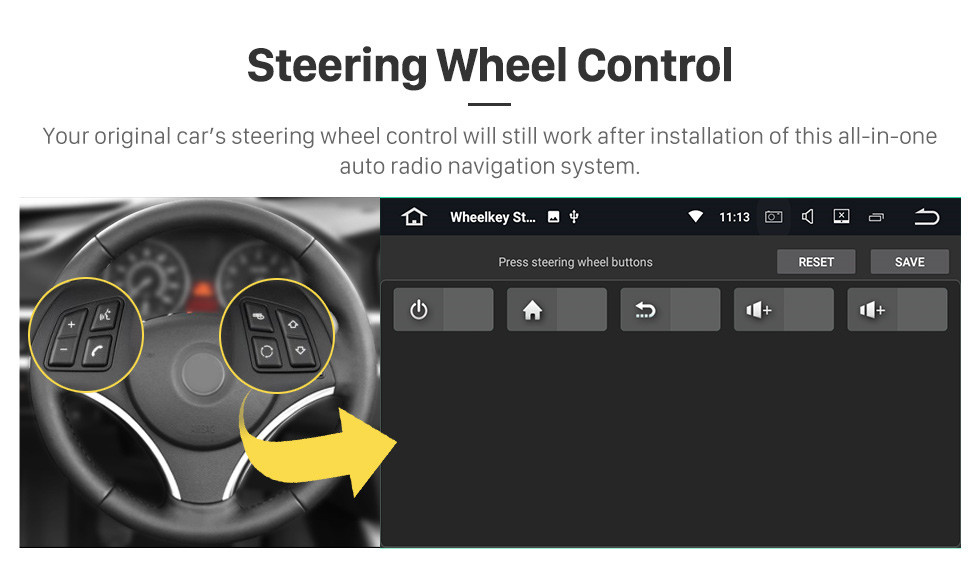 Seicane 10.1 pouces Android 11.0 Radio pour 2016-2018 VW Volkswagen Passat Bluetooth HD à écran tactile Navigation GPS Carplay Soutien USB OBD2 caméra de recul