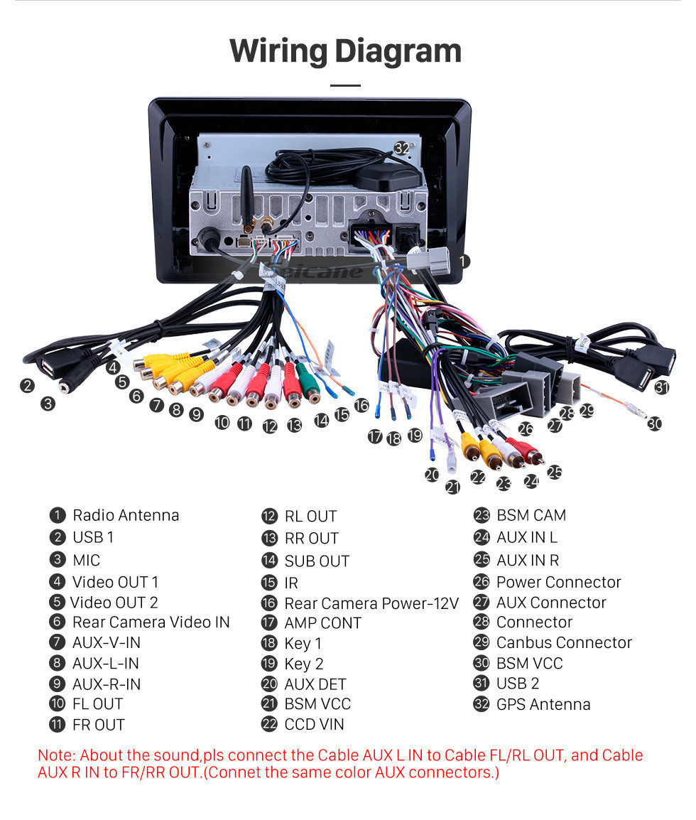 Seicane 10,1 Zoll 2018-2019 Honda Crider Android 11.0 GPS-Navigationsradio Bluetooth HD Touchscreen AUX USB WIFI Carplay-Unterstützung OBD2 1080P
