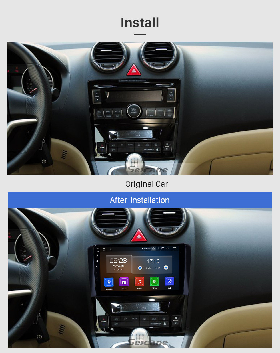 Seicane Android 11.0 9 pulgadas Radio de navegación GPS para 2011-2016 Great Wall Haval H6 con pantalla táctil HD Carplay Bluetooth WIFI AUX soporte TPMS TV digital